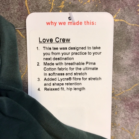 NWT Lululemon Green Love Crew DKFR Green - Picture 2 of 3